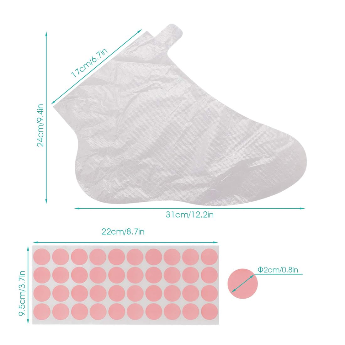 Forros de Baño de Cera para Pies Calcetines de Cubierta Térmica 200 Pcs