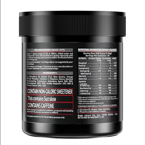 Image of MuscleBlaze Pre Workout 200 Xtreme, Berry Bolt (15 Servings, 100g) & Micronised Creatine Monohydrate CreAMP Powder, Unflavoured (32 Servings, 100g) | Pack of 2