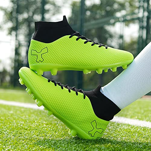 Image of Men's Soccer Cleats Football Shoes for Indoor Outdoor Training White