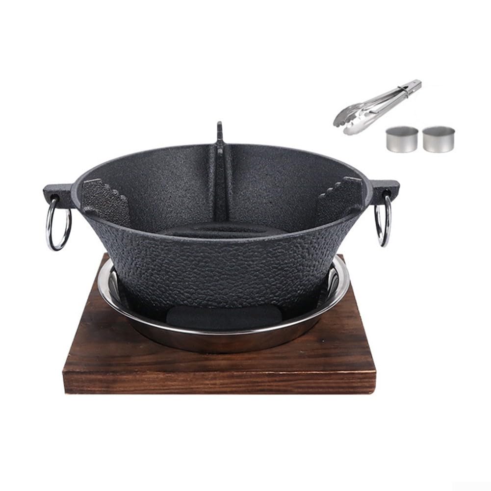 Kompaktowy grill na węgiel drzewny do koreańskiego i japońskiego grilla, łatwy do czyszczenia, żeliwny design, 16 cm, idealny na spotkania rodzinne i gotowanie na świeżym powietrzu