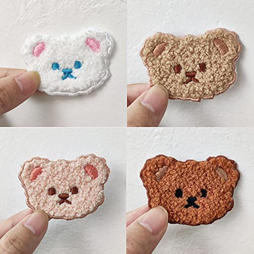 16 Pcs Cartoon Bear Embroidery Patches, Cute Bear Patches For Clothing, Embroidered Sew Applique Repair Patch Jean Patches, Sew On/Iron On Patches For Clothes Hat Bag Kid's Clothing Diy Accessories #TOP5