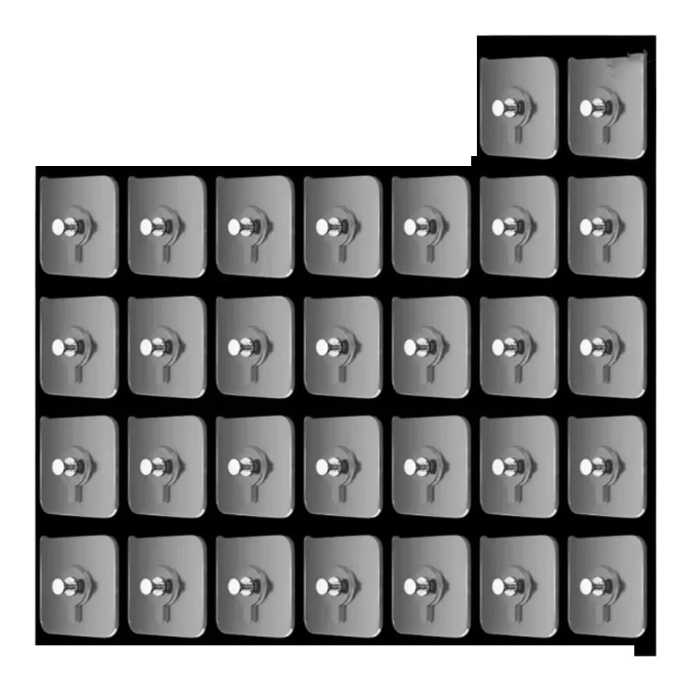 Gentryroo 30Pcs Clear Square Adhesive Screw Hook Punch Free Traceless Wall Fastener
