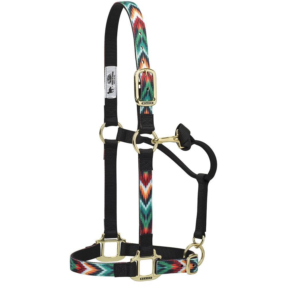 Weaver Leather Chevron Cavezza Regolabile in Nylon per Cavalli, Piccola, Nero/Multicolore