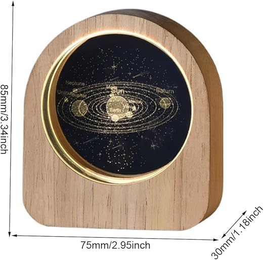 Image of CPENSUS LED Lights Lamp for Office, Dining Room (Wood Solar), Brown