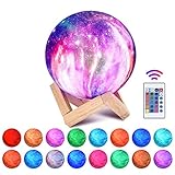 🎡 【16 Colores y 4 Mmodos de Iluminación】El color y el brillo de la luz de la luna se adaptan a sus estados de ánimo y necesidades. Crea una atmósfera pacífica, romántica, misteriosa o apasionada para dormir, citas, charlas nocturnas, fiestas, etc.