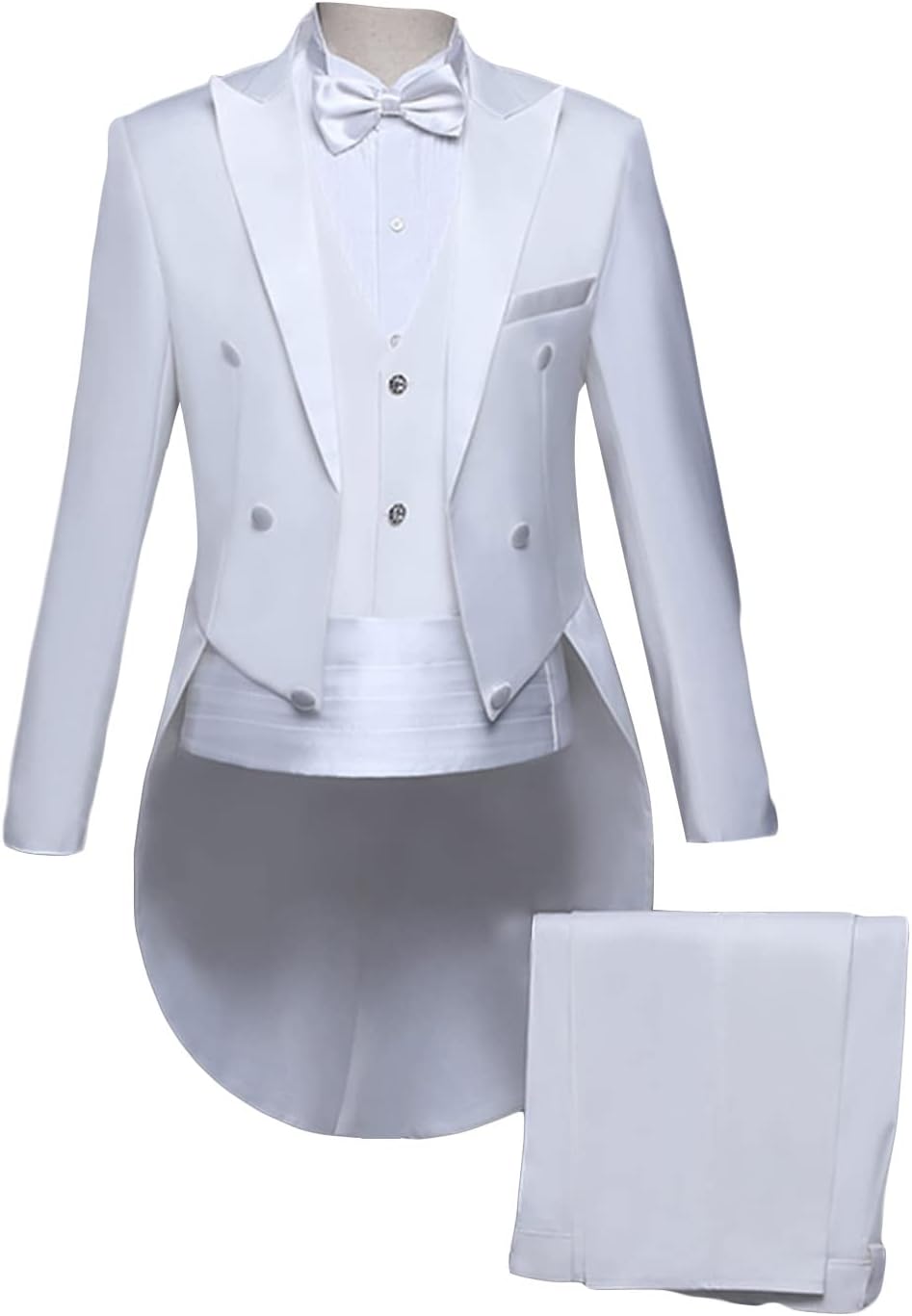 Mens Formal Tuxedo Jacket Set Solid Slim Fit Tailcoat Blazer Sets Swallowtail Dinner Party Wedding Tux Dress Coat