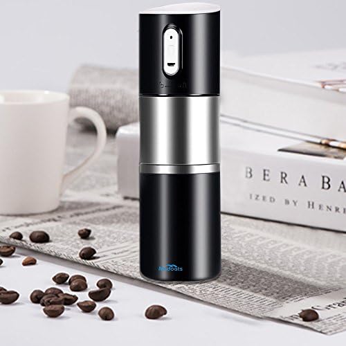 Madoats Espresso Maker USB Charging Coffee Grinder Portable All in One Automatic Coffee Grinder with Removable Stainless Steel cup for Cars,Outdoor,Travel (Black)