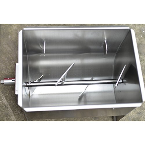 Image of Hakka 60lb /30L Electric Meat Mixer, Stainless Steel 40L Capacity Fixed Tank Commercial Meat Mixer with Motor for Sausage Restaurant Food Processing Equipment