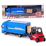 Toyland® - Set di veicoli Load & Go in - Camion merci Scania con carrello elevatore e pallet - Giocattoli per veicoli da trasporto - Giocattoli per ragazzi (Blu)