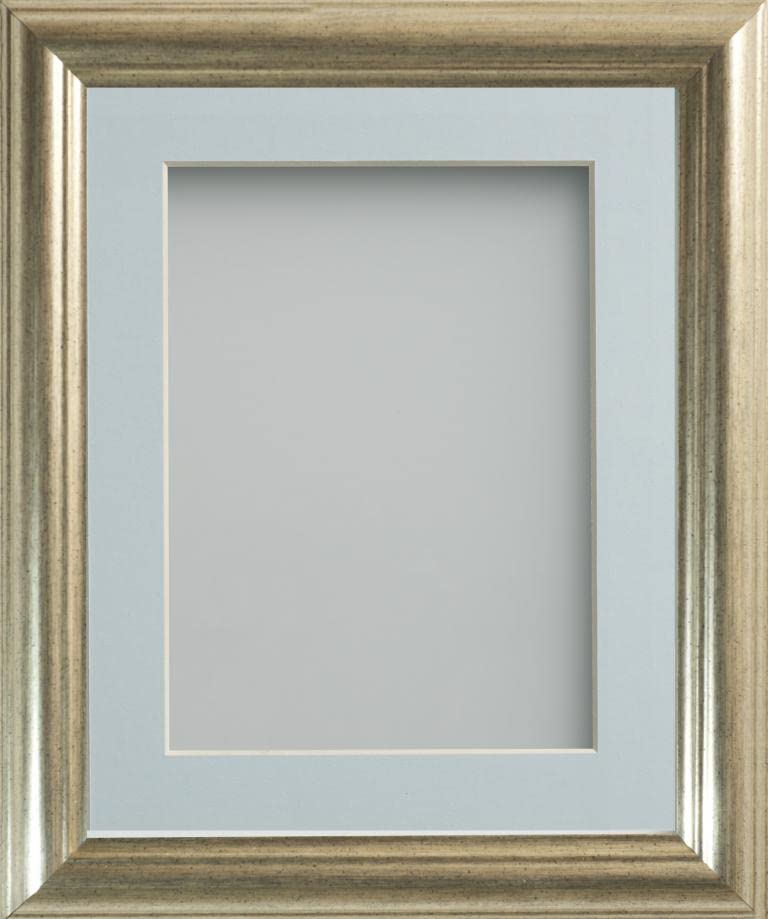 Frame Company Eldridge Silver 10x8 Frame, Light Blue Mount for 6x4 — image 1