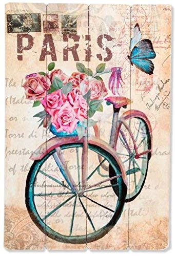Vélo fleurs cadre tableau bois vintage pour créer une ambiance romantique