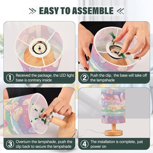 Lámpara de mesa lectura con diseño cartoon mariposas miniatura 4