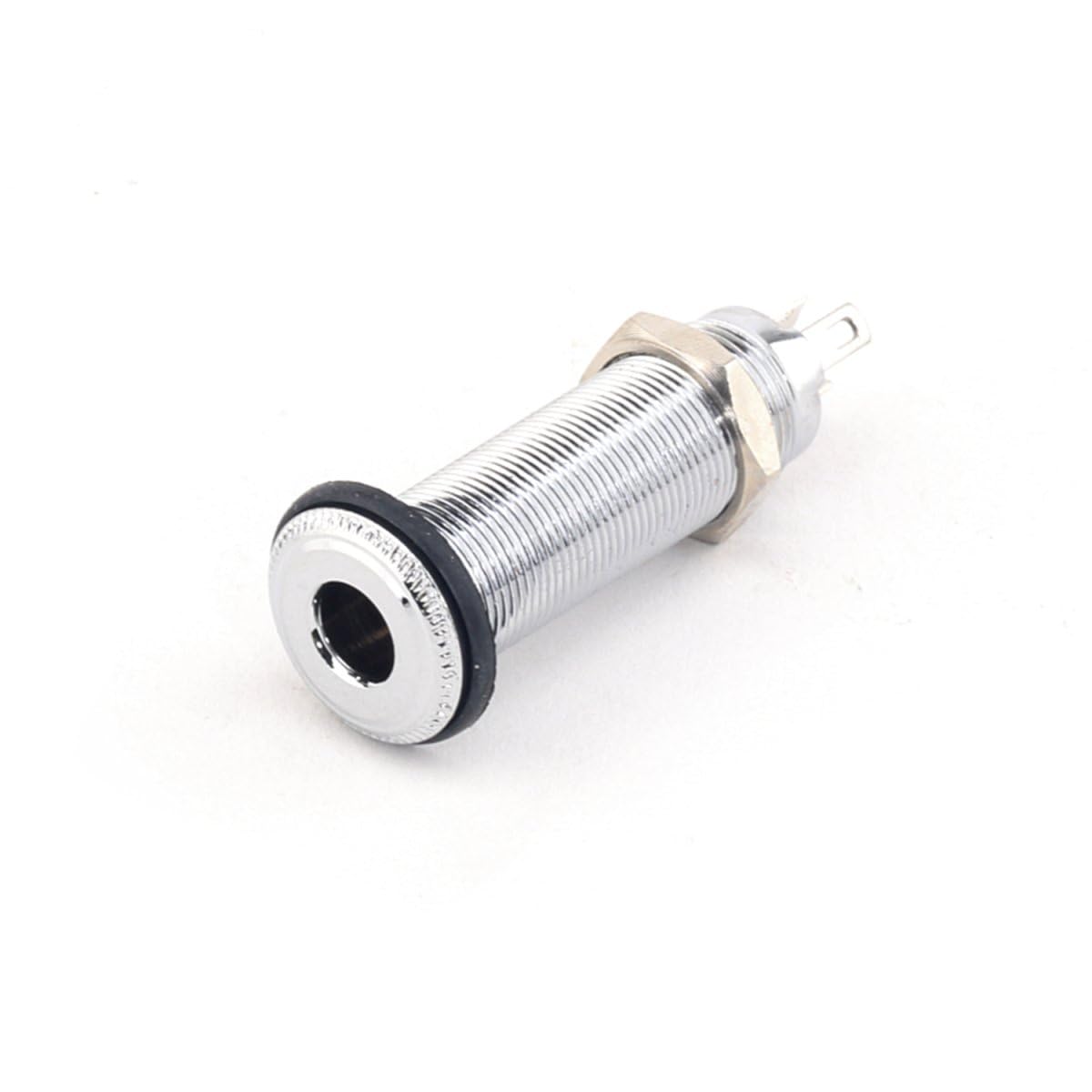ROZILO Chrome 1/4" Metal Mono Guitar Bass Barrel Output Jack Input Plug Sockets with 3 Pins for Electric Guitar