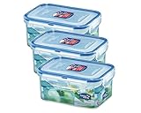 Lock&Lock Frischhaltedose Vorratsdose Frischhaltebox 600ml, luftdicht, HPL811 - 3er Set