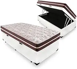 Cama Box Com Baú Solteiro + Colchão De Molas - Anjos - Classic Superlastic 88cm