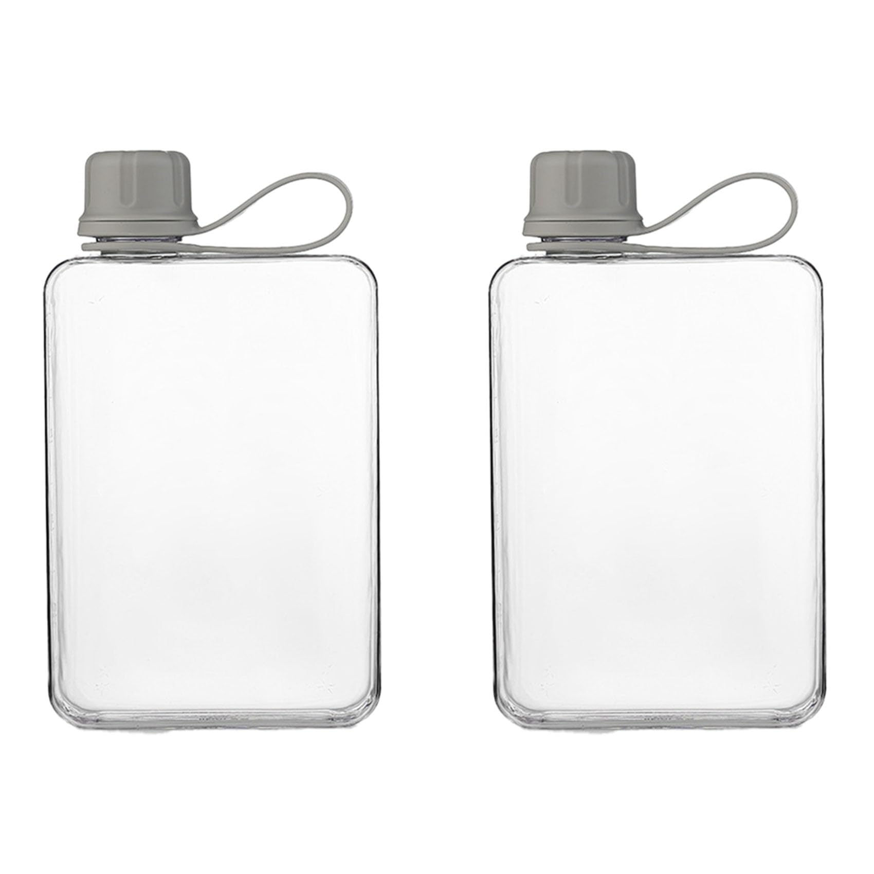 Hndhbfgrt 2X Square Water Bottle 500ml Portable Flat Drink Cups Slim Cold Flask Sports Water Bottle Summer Water Flask B