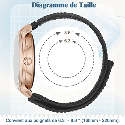 20mm Nylon Armband Kompatibel Mit Samsung Galaxy Watch 7/6/5/4/FE 40mm 44mm, Watch 5 Pro 45mm, 6 Classic, 4 Classic, Active 2, Garmin Vivoactive 5 - Uhrenarmband für Damen Herren – Bild 5