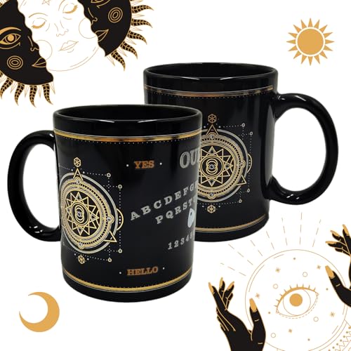 Halloween Tasse - Geister Tasse im Ouija Brett Design - Geist Tasse zur Geisterbeschwörung - 330 ml - Wahrsager Tasse für übernatürliche Botschaften