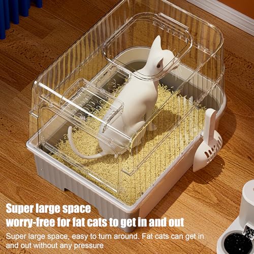 Bac à litière pour chat avec couvercle tamisé anti-projection - 8