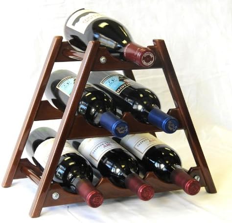 sfDisplay.com,LLC. Wine Rack Wood -6 Bottles Hardwood Stand