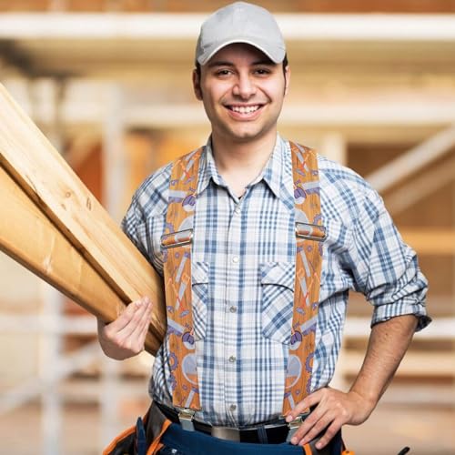 Image of MELOTOUGH Carpenter Men's Suspenders w /Clip for Jeans Heavy Duty suspenders for men Big and Tall Work suspenders