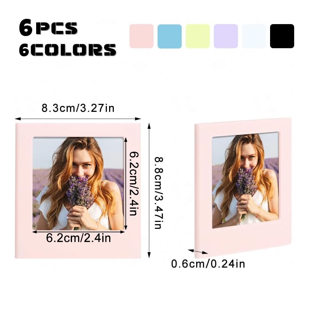 Colexy 10 stuks magnetische fotolijst, kleurrijke mini-fotolijst, 3 inch magnetische koelkast, magnetische creatieve doe-het-zelf fotolijst, voor koelkast, desktop