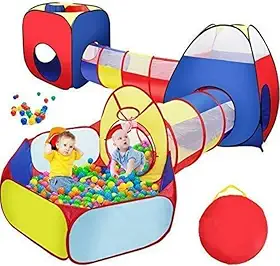Toca Túnel 5 Em 1 Infantil Colorida - Barraca Linda 5x1, Ideal Para Meninos e Meninas