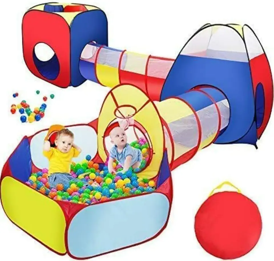 Toca Túnel 5 Em 1 Infantil Colorida - Barraca Linda 5x1, Ideal Para Meninos e Meninas