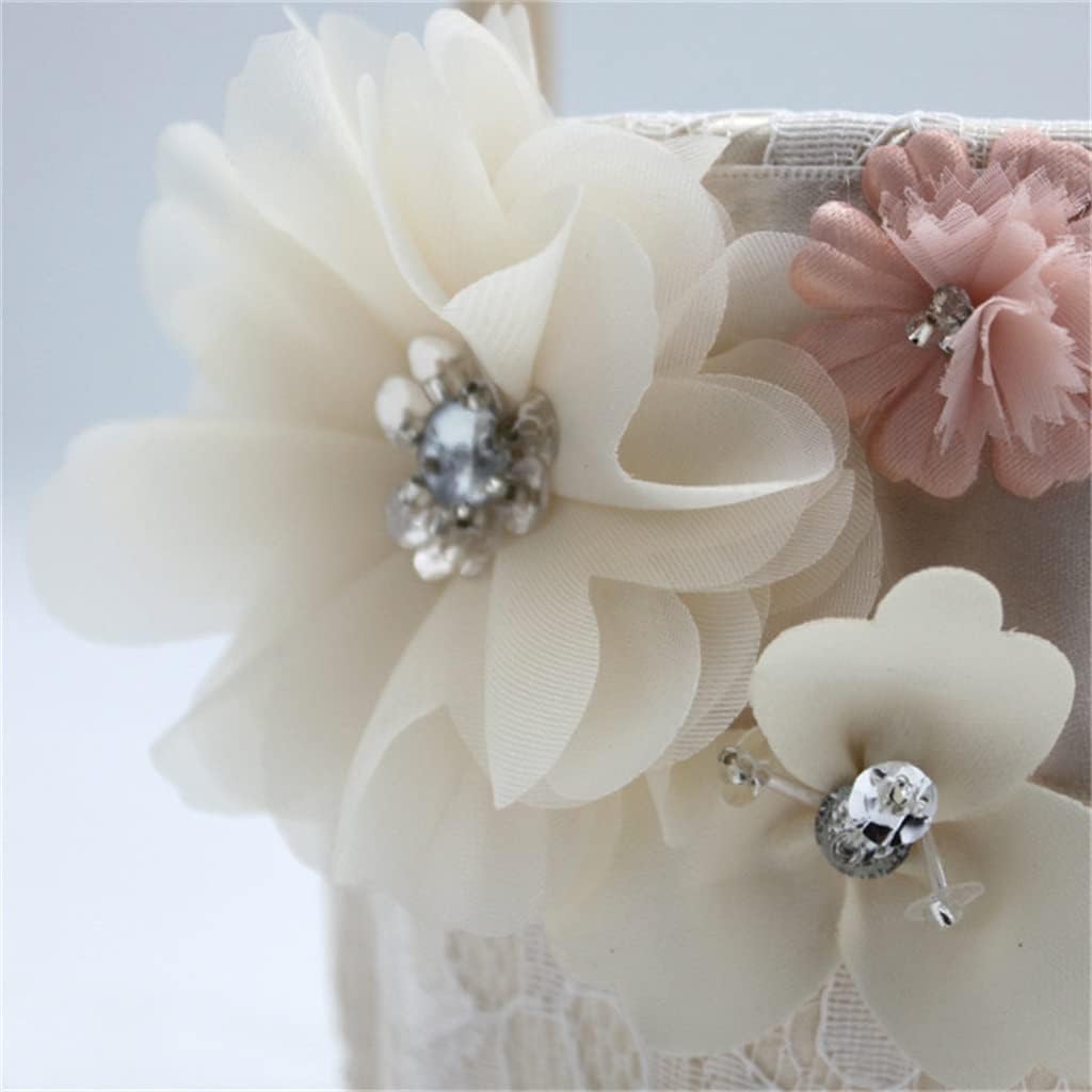 Wedding Ceremony Flower Girls Weaving Basket Lace Bouquets Holder Party Supplies Decoration