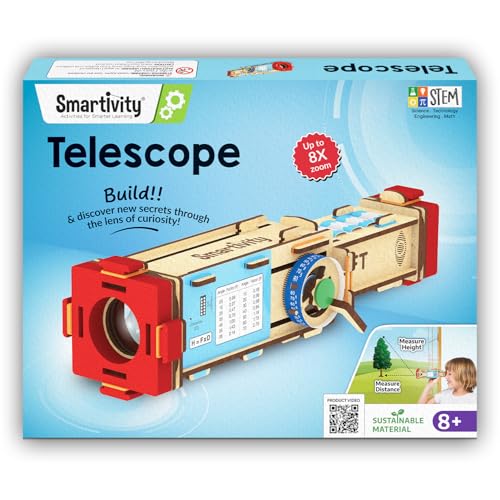 Smartivity Telescope Toy for Kids Age 8, 9, 10, 11, 12, 13, 14 Years Old | Measure Height & Distance | Birthday Gift for Boys & Girls | DIY Science Toys for Kids 8-14 Years