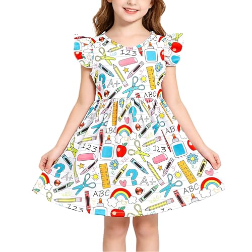 Toddler Girl School Bus Print Dress (3-8T)