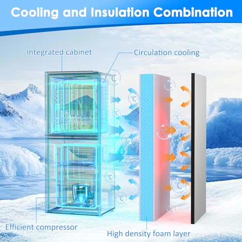 Image of Compact Refrigerator with Freezer, 4.5 Cu. Ft. 2-Door Dorm Fridge with Adjustable 7-Level Thermostat, Small Refrigerator with Freezer for Home, RV, Apartment, Office, Silver