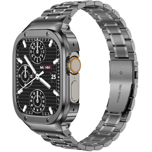 Image of MioHHR Stainless Steel Band with Case for Apple Watch Bands Ultra 3 /2 /1
