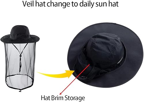 Vista 16 de Sombrero de red para la cabeza, apicultor de apicultura, velo, sombrero de malla de caza, gorra de capó de capó de atrapador de abejas, disfraz