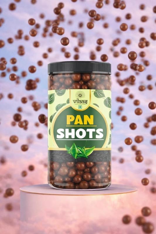 Image of VILAAS Pan Shots Mukhwas Candy Balls 600gm | Refreshing Paan Flavour Laddu Candy | Traditional After-Meal Mouth Freshener | Sweet & Aromatic Paan Treat | Ready-to-Eat Snack