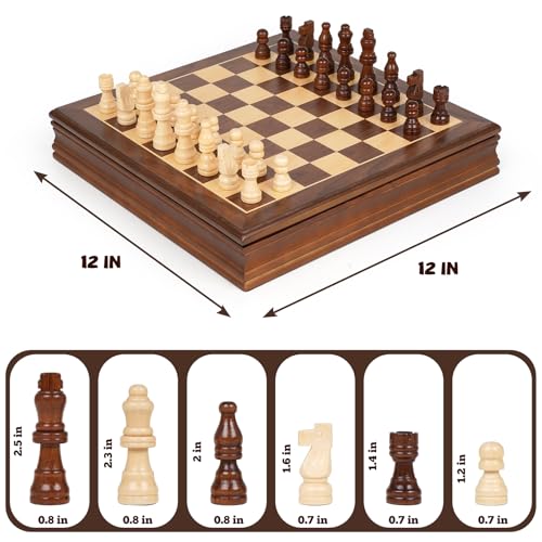 Set de Ajedrez Magnético de Madera 12'' Clásico miniatura 6