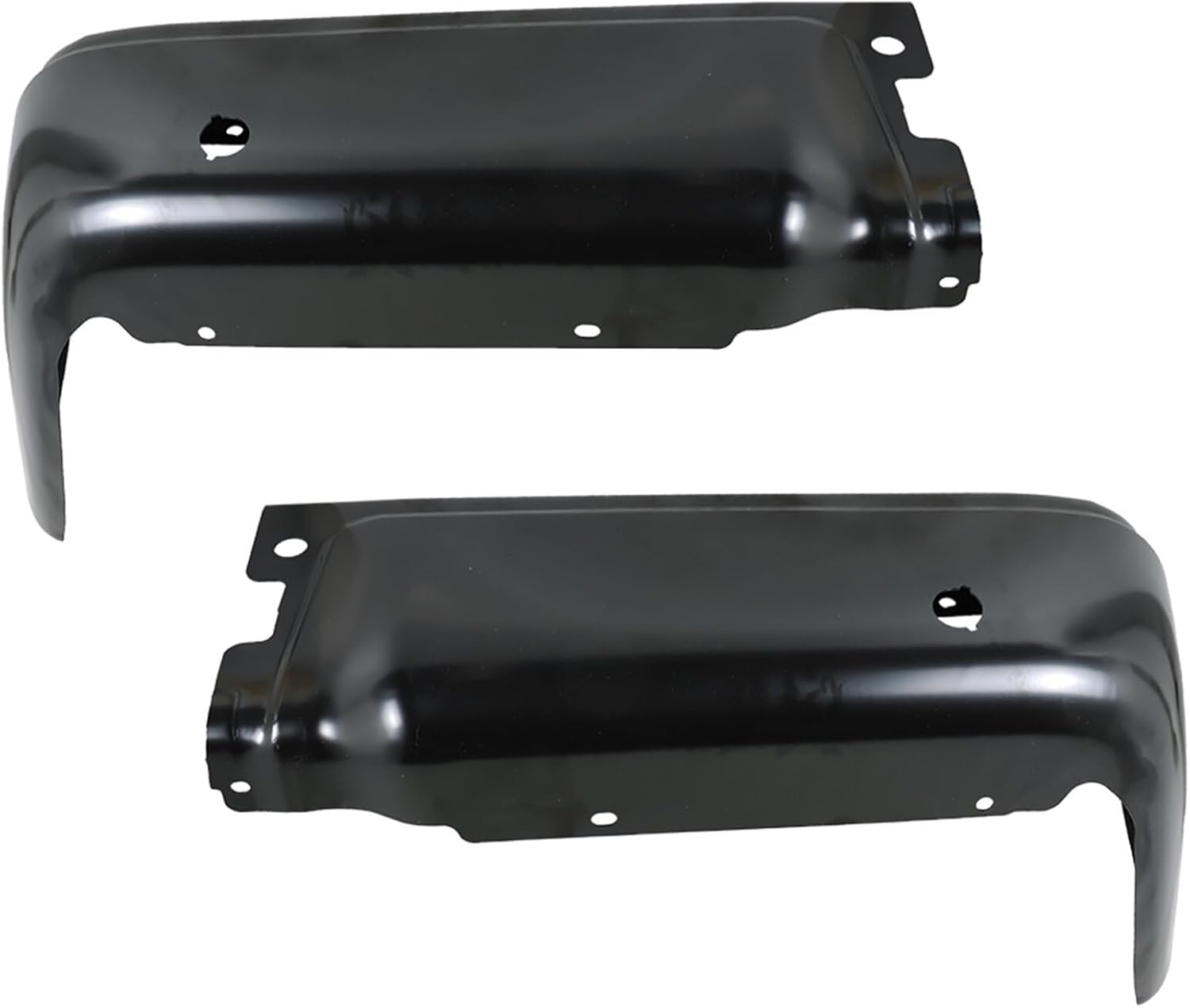 Black Steel Rear Bumper End Pair Replacement for 2009-2014 F150 with Park Assist Sensor Holes FO1102373