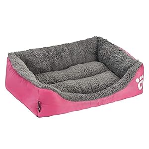 Barelove Square Large Dog Bed Mattress Washable Pads Room Waterproof Bottom (Hot Pink)