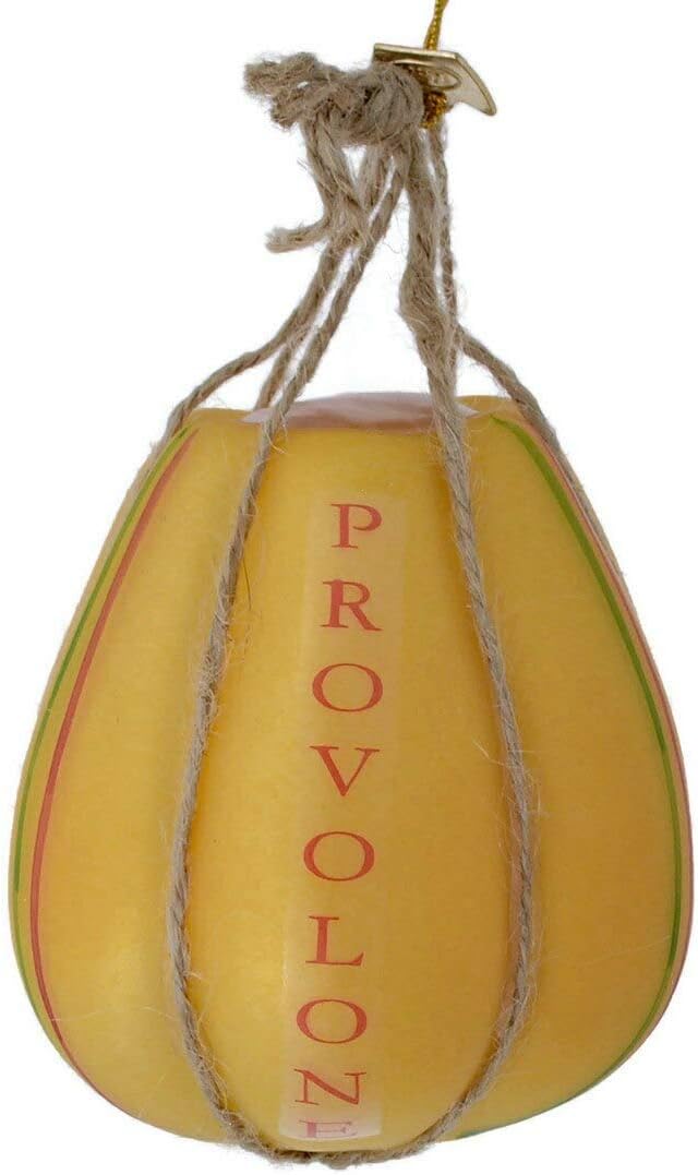 Kurt Adler Noble GEMS Glass Italian Cheese Ornament - 3 Assorted: PARMIGGIANO, PROVOLONE and MOZZERELLA