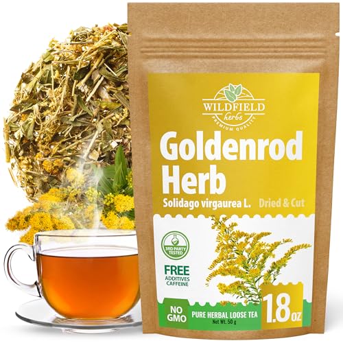 Image of 1.8 oz. Goldenrod Tea Herb Golden Root (Solidago Virgaurea L.) - 50g Dried Golden Rod Herbs Herbal Tea