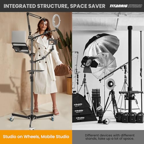 Image of TARION 5-in-1 Live Streaming Floor Stand with Wheels 61 inch Titanrig Studio