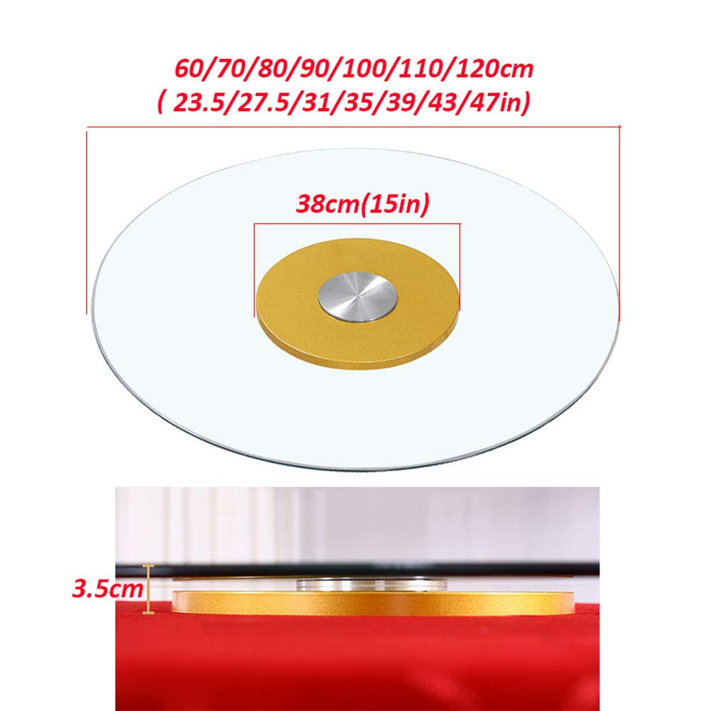 Obrotowa taca obrotowa Lazy Susan o średnicy 70 cm/27,5 cala, płyta ze szkła hartowanego o grubości 10 mm i grube łożysko ze stopu aluminium, elastyczna rotacja, cicha