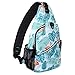 MOSISO Brusttasche Sling Rucksack Schultertasche, Polyester Crossbody Umhängetasche Sporttasche Kompatibel Herren Damen Mädchen Jungen Reise Daypack, Flamingo