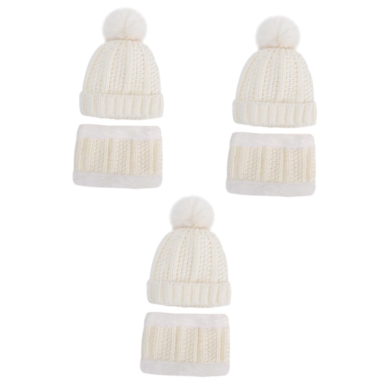 Berretto per Cappello di Pile Cappello Invernale per Neonato Cappello Invernale Lavorato a Maglia Calda Ragazza con Cappello a Maglia Ragazze Caldo Acrilico Bianca