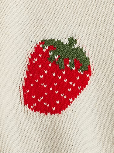 MakeMeChic Girl's Cardigan Sweaters Cute V Neck Button Down Teens Kids Cropped Sweater3