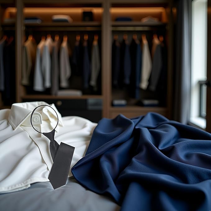 Black Tie Adjustable Pre-tied Necktie for Women Boy Solid Color Neck Tie Girl Zipper Ties for Business Uniforms and Wedding,and Pocket Squares Accessories (42cm)2