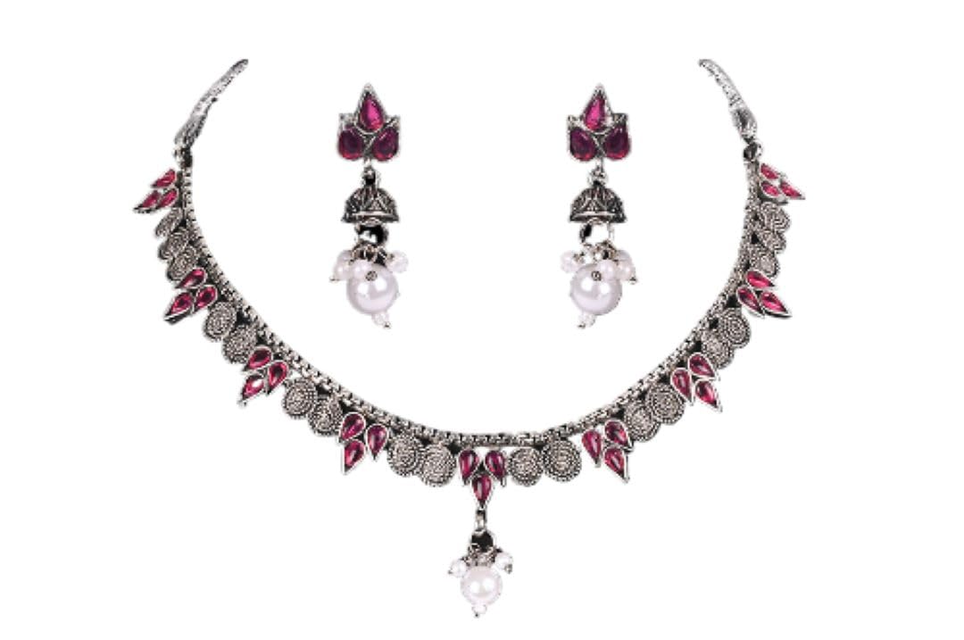 Oxidised Necklace Artificail Red (B0D4DW6X9T) Amazon Price History, Amazon Price Tracker