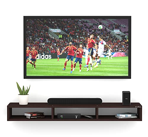 Image of Anikaa Zion Engineered Wood Wall Mount TV Unit /TV Stand /Wall Set Top Box Stand /TV Cabinet /TV Entertainment Unit (Wenge)(D.I.Y)