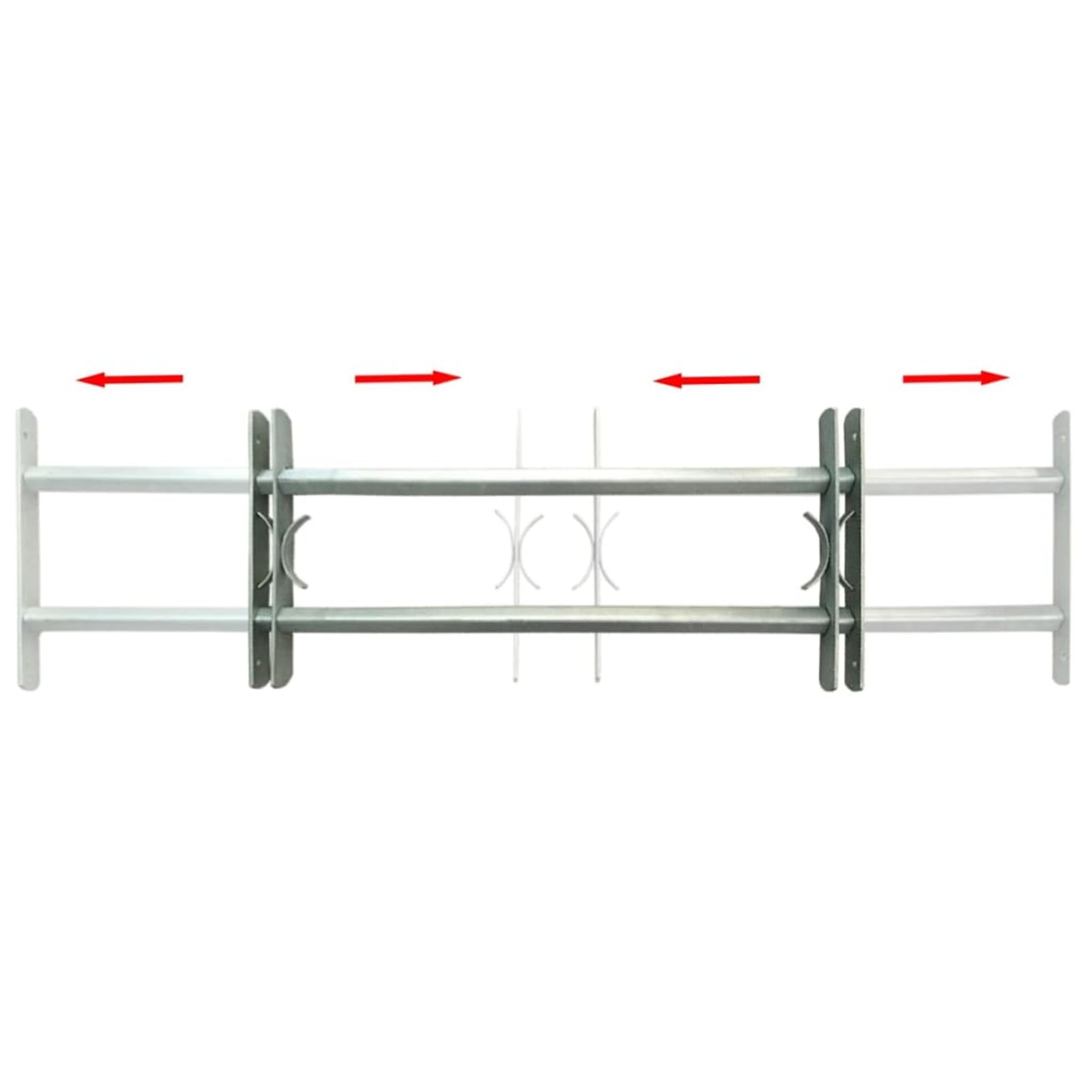 Fenstergitter Verstellbar mit 2 Querstäben, Fenstergitter Einbruchschutz, Fenstergitter Sicherheit, Kellerfenster Gitter, Fenstergitter Einbruchschutz Aussen, 1000-1500 mm