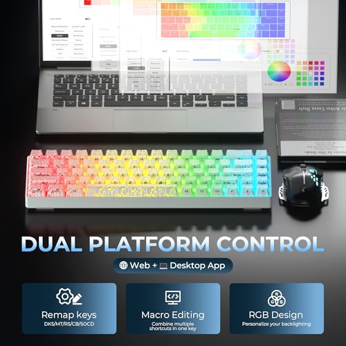 Clavier Hall Effect XVX HE68 filaire RVB 60% blanc pour Mac et Windows